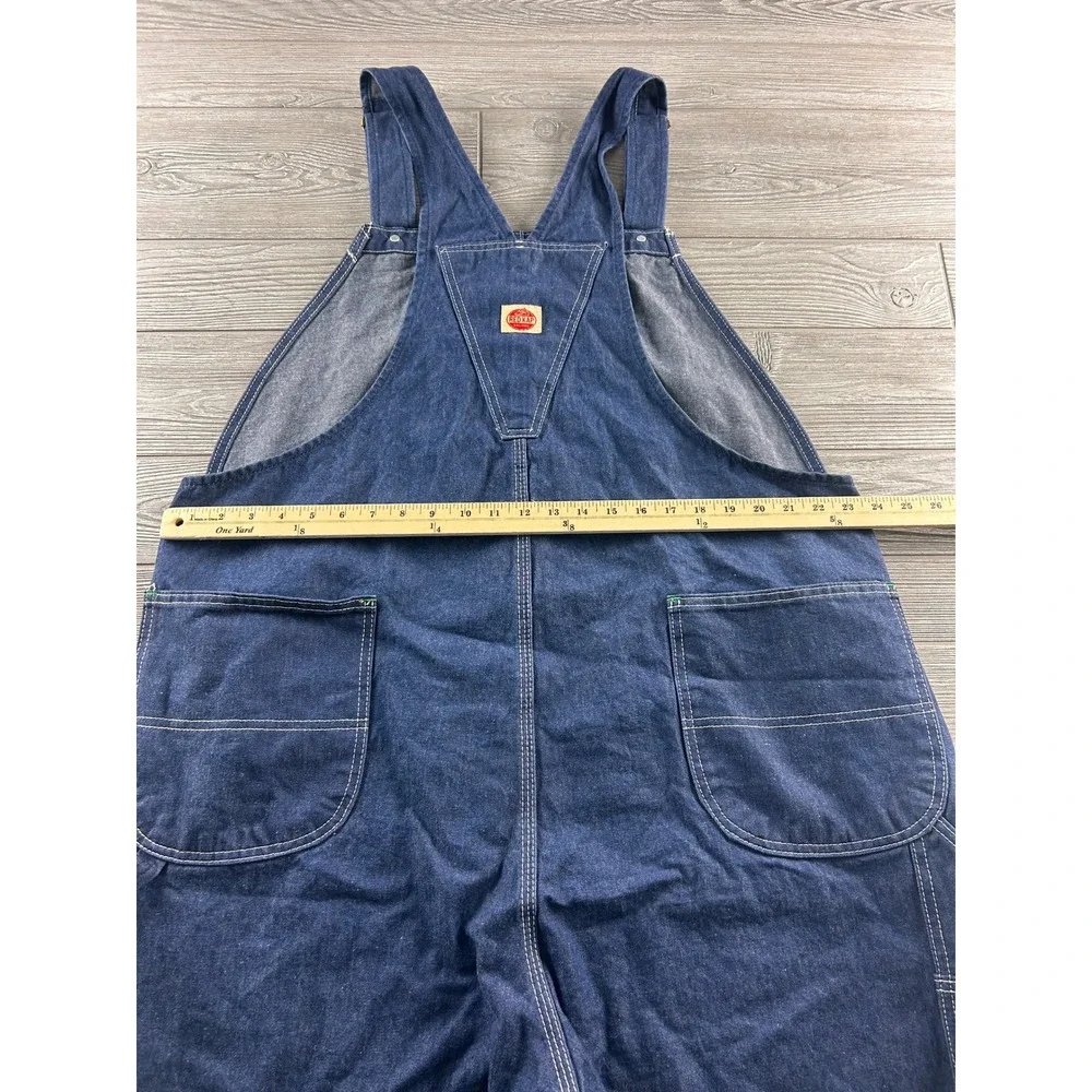 Red Kap Mens Blue Denim Bib‎ Overalls Workwear Carpenter Pants Indigo 46 x 31